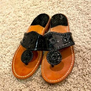 Jack Rogers black patent leather sandals